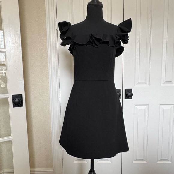 French Connection Black Ruffle Dress - Picture 3 of 8